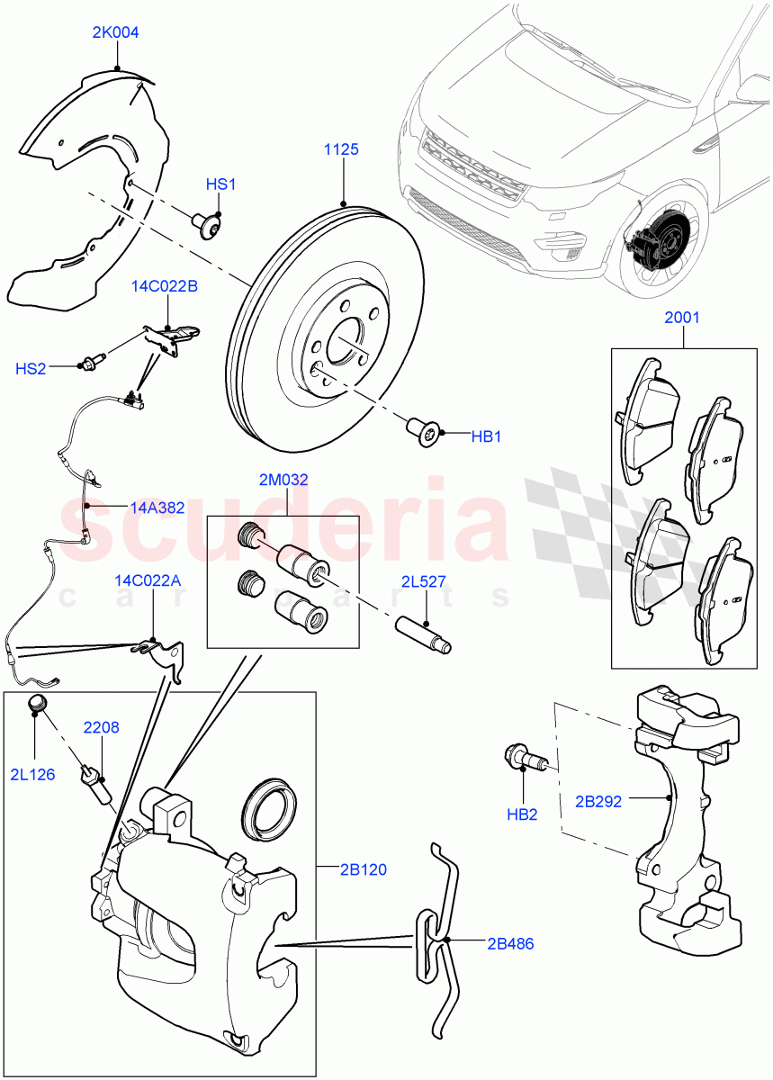 Front Brake Discs And Calipers (Itatiaia (Brazil), Front Disc And Caliper Size 17, Disc Brake Size Frt 17/RR 17) ((V) FROMGT000001) of Land Rover Land Rover Discovery Sport (2015+) [2.0 Turbo Diesel AJ21D4]