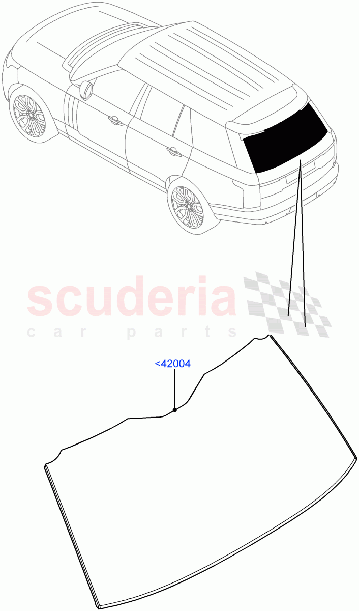 Back Window Glass of Land Rover Land Rover Range Rover (2012-2021) [3.0 I6 Turbo Petrol AJ20P6]
