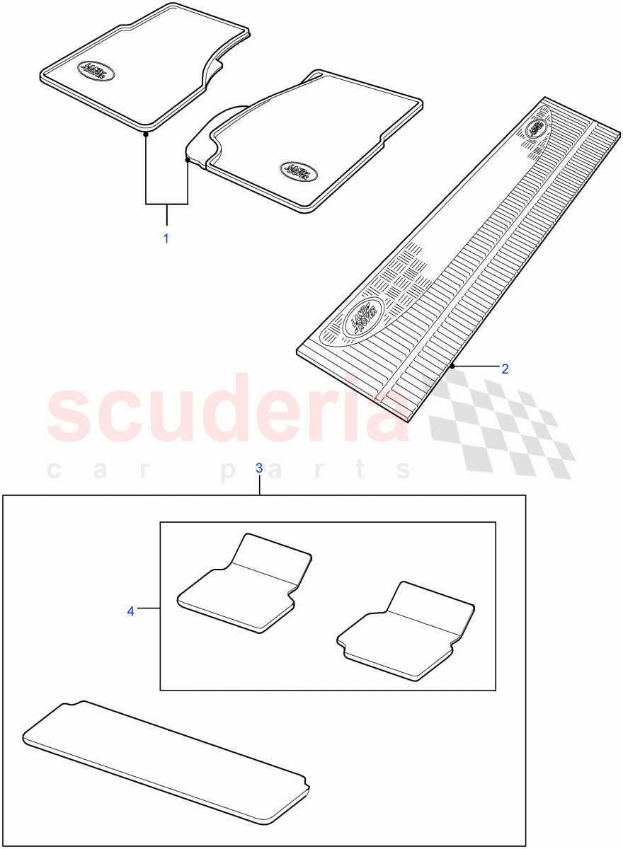 Interior Protection-Mats ((V) FROM7A000001) of Land Rover Land Rover Defender (2007-2016)