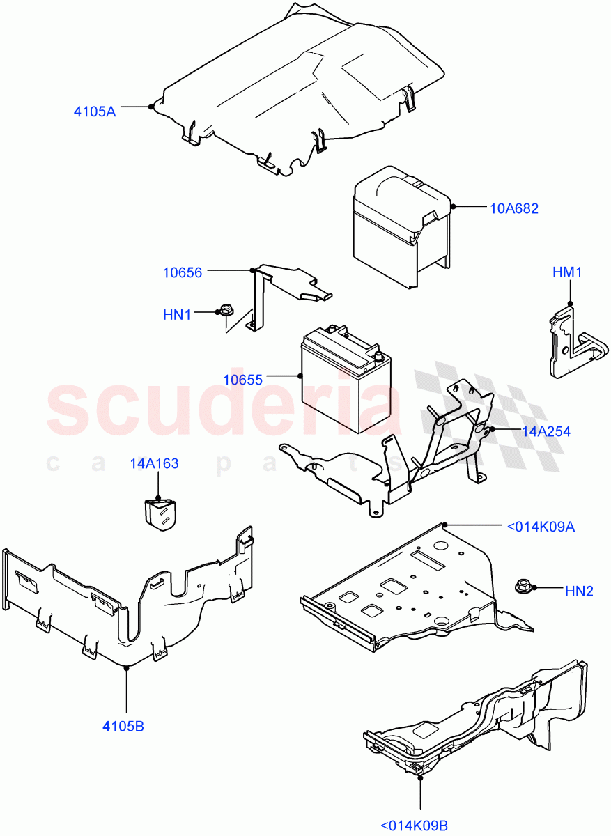 Battery And Mountings (RH) (RHD) ((V) FROMEA000001) of Land Rover Land Rover Discovery 4 (2010-2016) [3.0 Diesel 24V DOHC TC]