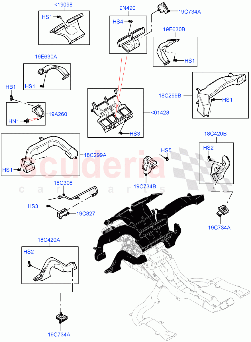 Air Vents, Louvres And Ducts (Internal Components) (Itatiaia (Brazil)) ((V) FROMLT000001) of Land Rover Land Rover Discovery Sport (2015+) [2.0 Turbo Petrol GTDI]