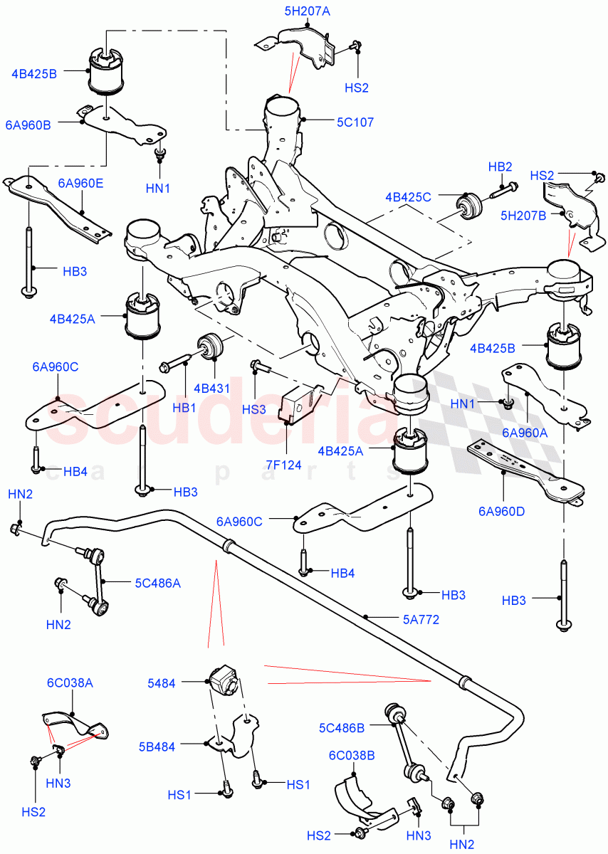 Rear Cross Member & Stabilizer Bar (Itatiaia (Brazil)) ((V) FROMGT000001) of Land Rover Land Rover Discovery Sport (2015+) [2.0 Turbo Petrol GTDI]