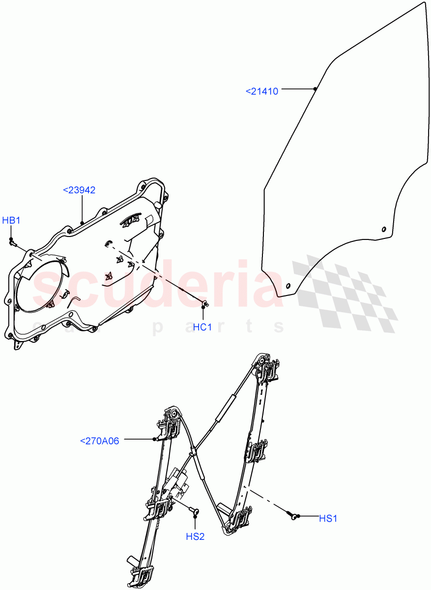Front Door Glass & Window Controls (Nitra Plant Build) ((V) FROMK2000001) of Land Rover Land Rover Discovery 5 (2017+) [2.0 Turbo Petrol AJ200P]