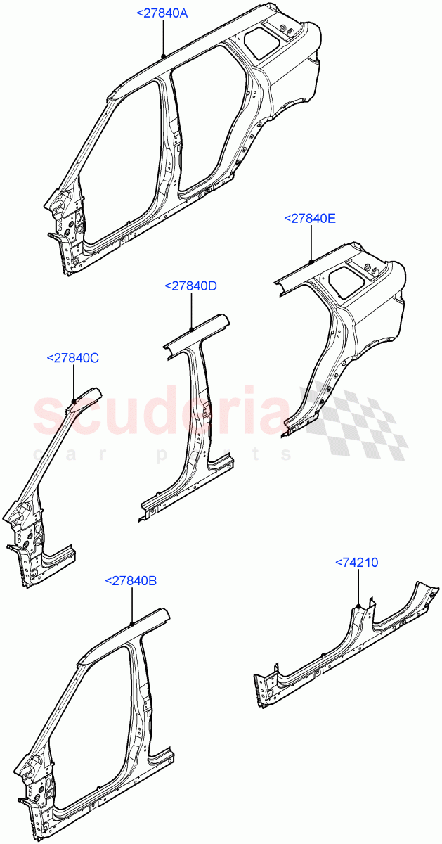Side Panels - Outer (5 Door, Changsu (China)) ((V) FROMEG000001) of Land Rover Land Rover Range Rover Evoque (2012-2018) [2.0 Turbo Diesel]