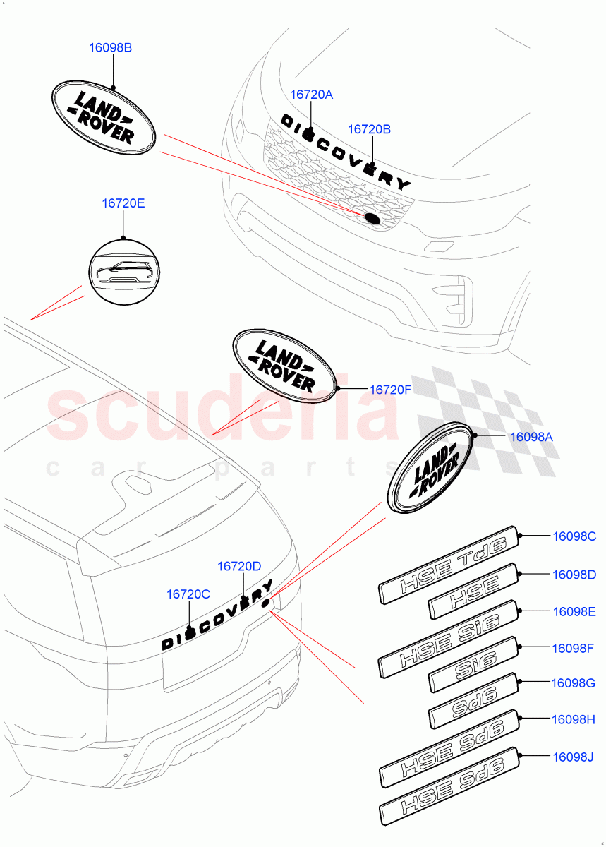 Name Plates (Solihull Plant Build) ((V) FROMHA000001) of Land Rover Land Rover Discovery 5 (2017+) [3.0 Diesel 24V DOHC TC]
