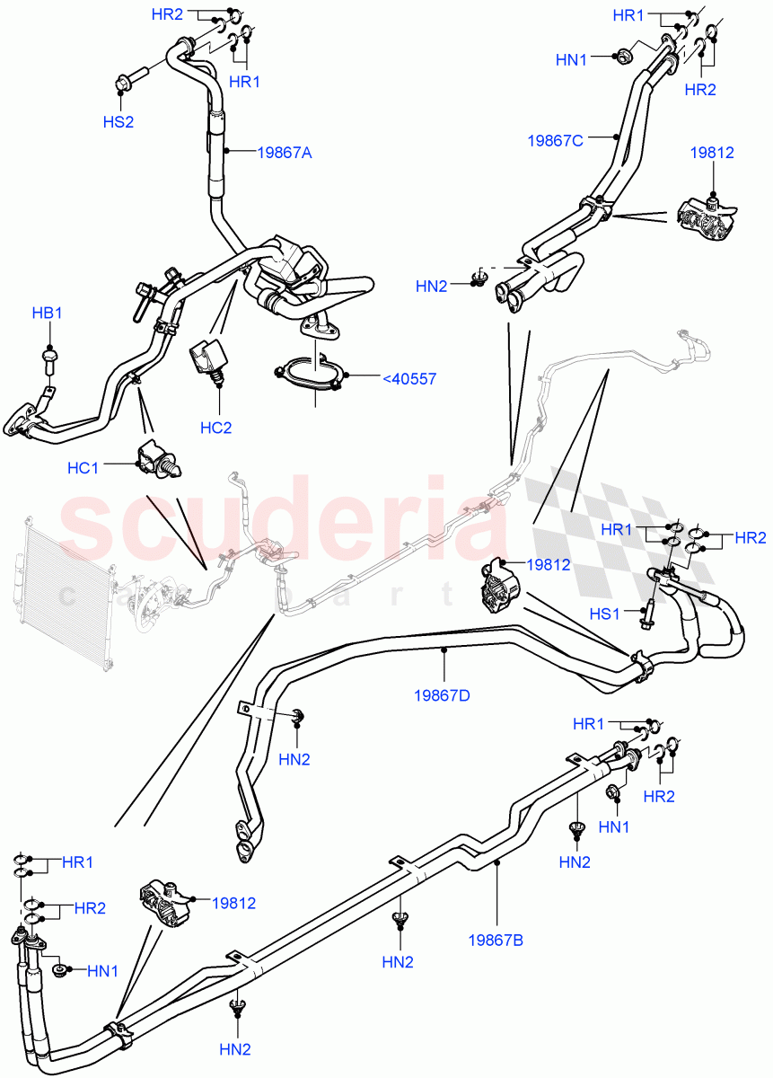 Air Conditioning Condensr/Compressr (Front / Rear) (With Air Conditioning - Front/Rear) ((V) TOJA999999) of Land Rover Land Rover Range Rover Sport (2014+) [3.0 Diesel 24V DOHC TC]