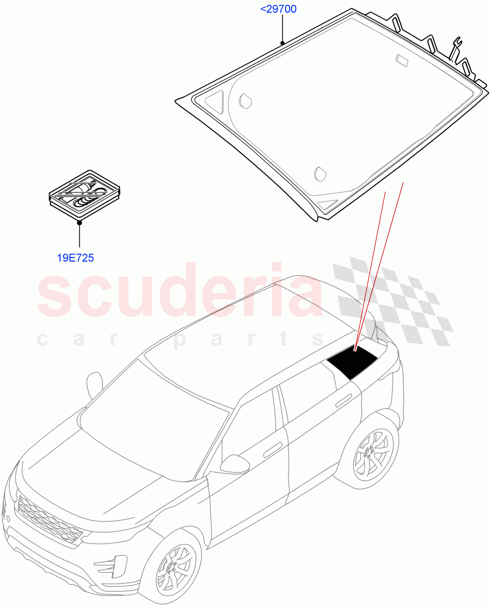 Quarter Windows (Changsu (China)) of Land Rover Land Rover Range Rover Evoque (2019+) [1.5 I3 Turbo Petrol AJ20P3]