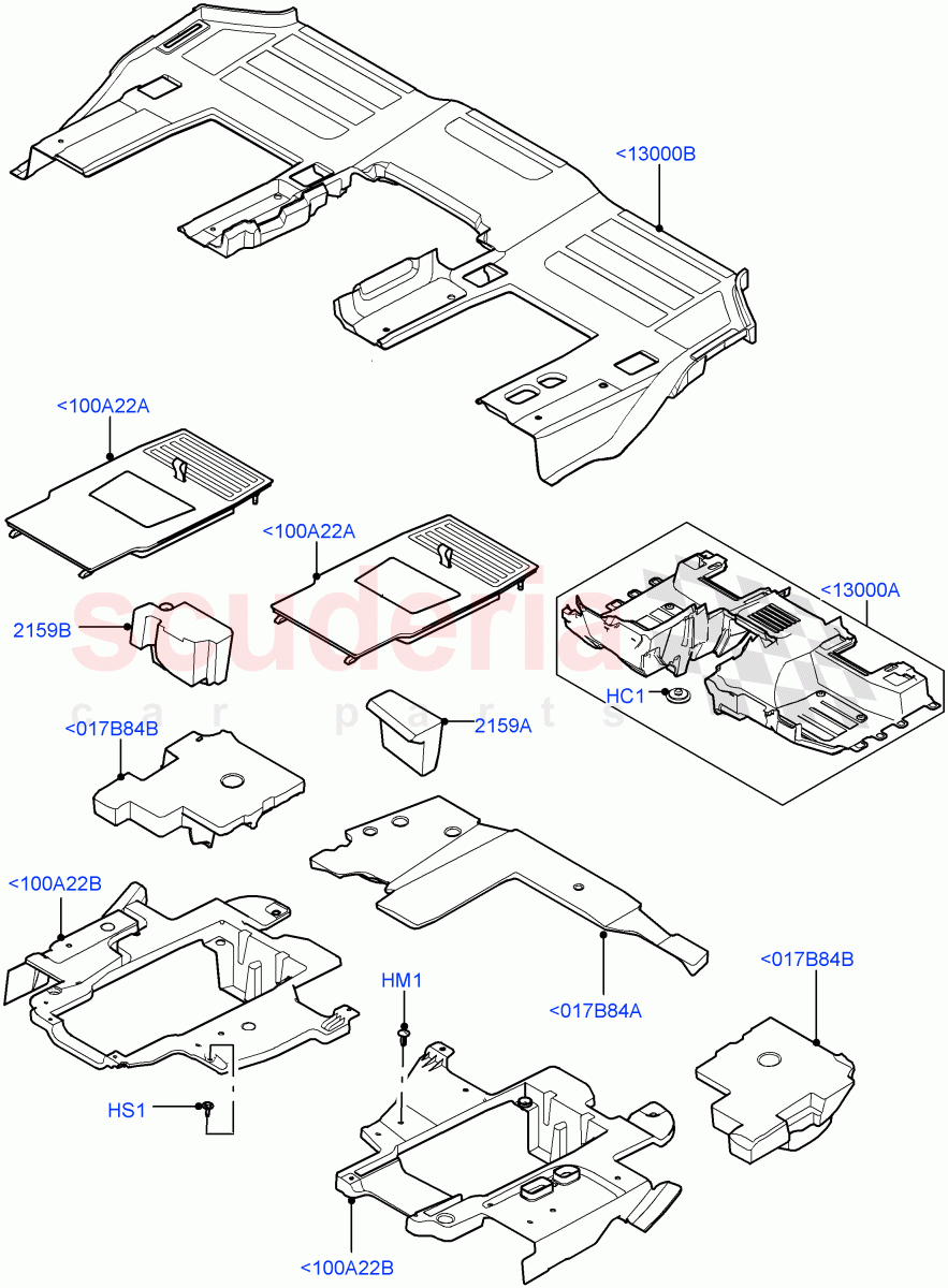 Floor Trim (Floor Carpets, Commercial) (Short Wheelbase, Version - Commercial) ((V) FROMM2000001) of Land Rover Land Rover Defender (2020+) [2.0 Turbo Diesel]