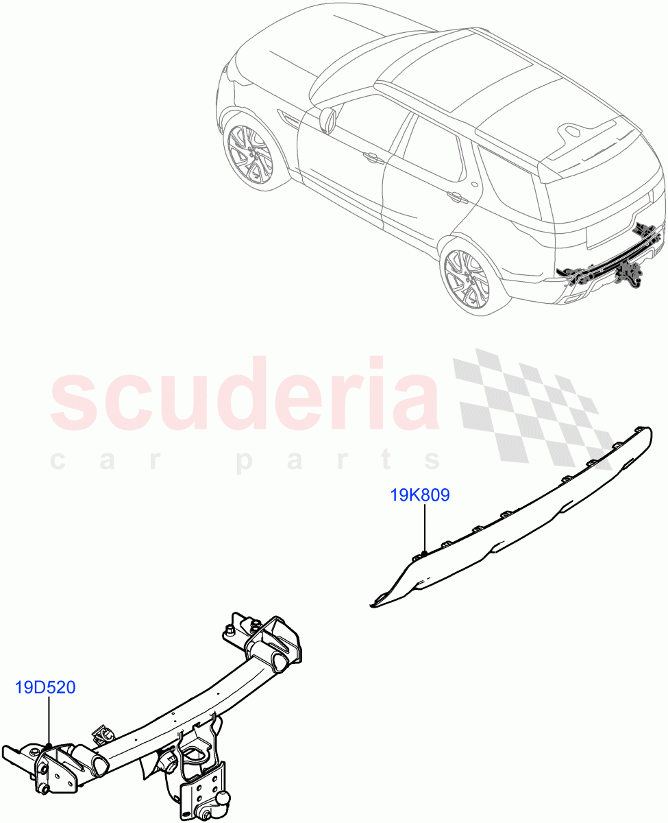 Towing Equipment (Multi Height Tow Bar) ((-) "CDN/USA") of Land Rover Land Rover Discovery 5 (2017+) [2.0 Turbo Petrol AJ200P]