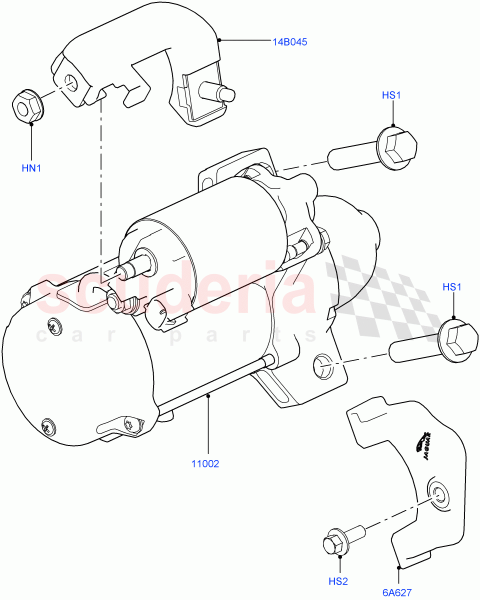 Starter Motor (2.0L 16V TIVCT T/C 240PS Petrol) of Land Rover Land Rover Range Rover (2012-2021) [2.0 Turbo Petrol GTDI]