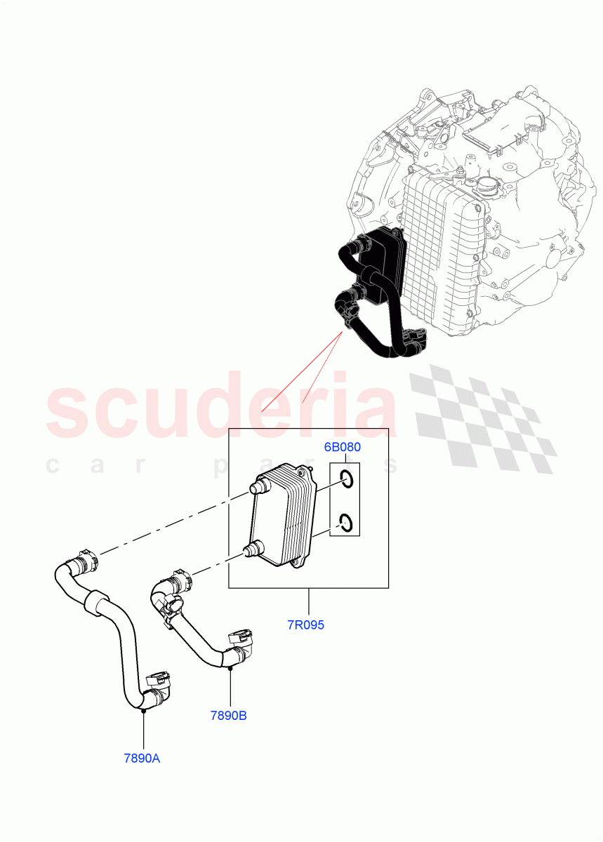Transmission Cooling Systems (2.0L AJ20P4 Petrol Mid PTA, 9 Speed Auto Trans 9HP50, Halewood (UK), Active Tranmission Warming, 2.0L AJ20P4 Petrol High PTA) of Land Rover Land Rover Range Rover Evoque (2019+) [2.0 Turbo Petrol AJ200P]