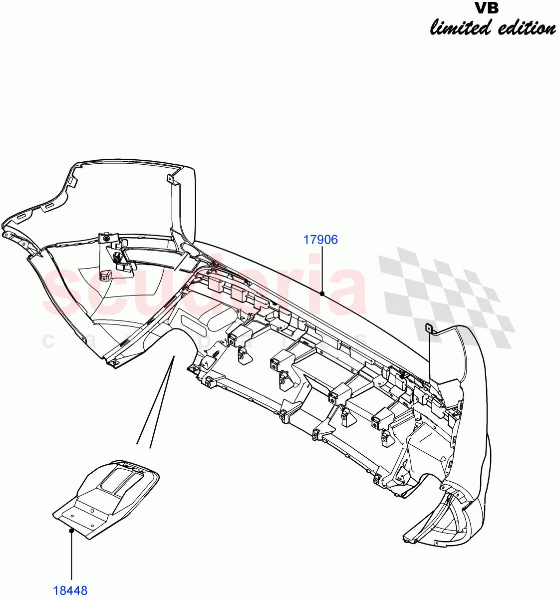 Rear Bumper (Victoria Beckham Limited Edition, Halewood (UK)) of Land Rover Land Rover Range Rover Evoque (2012-2018) [2.0 Turbo Petrol GTDI]
