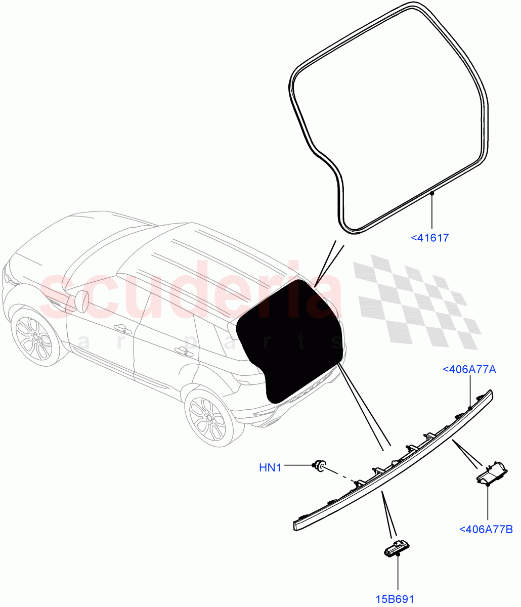 Luggage Compartment Door (Weatherstrips And Seals) (5 Door, Itatiaia (Brazil)) ((V) FROMGT000001) of Land Rover Land Rover Range Rover Evoque (2012-2018) [2.0 Turbo Diesel]