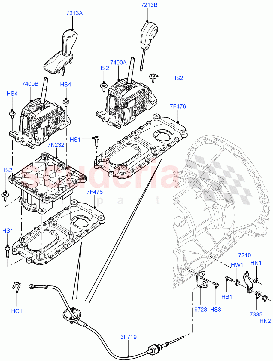 Gear Change-Automatic Transmission (Floor) (3.0 V6 Diesel, 6 Speed Auto Transmission ZF 6HP28, 5.0L OHC SGDI SC V8 Petrol - AJ133, 5.0L OHC SGDI NA V8 Petrol - AJ133) ((V) FROMAA000001) of Land Rover Land Rover Discovery 4 (2010-2016) [2.7 Diesel V6]