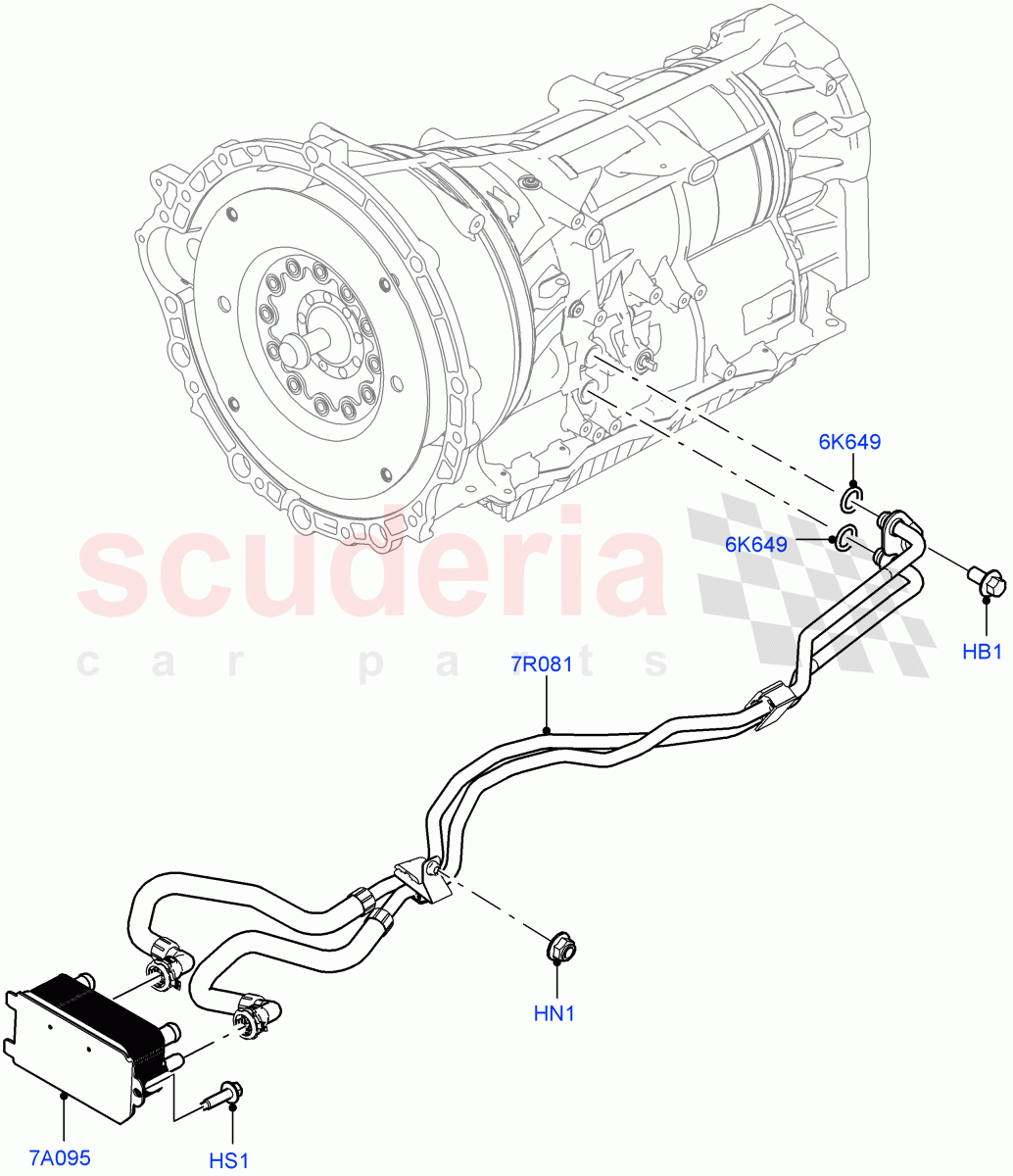Transmission Cooling Systems (Nitra Plant Build) (2.0L I4 High DOHC AJ200 Petrol, 8 Speed Auto Trans ZF 8HP45) ((V) FROMK2000001) of Land Rover Land Rover Discovery 5 (2017+) [3.0 I6 Turbo Petrol AJ20P6]