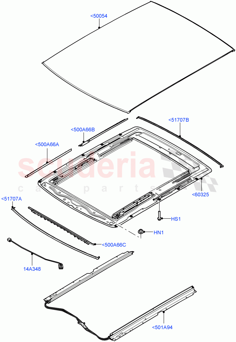 Sliding Roof Mechanism And Controls (Sunroof Frame) (With Roof Conversion-Panorama Roof) ((V) FROMFA000001) of Land Rover Land Rover Range Rover Sport (2014+) [4.4 DOHC Diesel V8 DITC]
