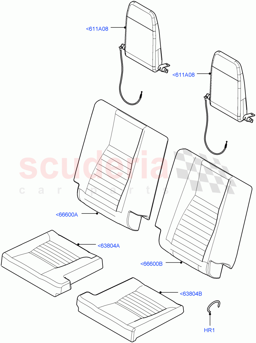 Rear Seat Covers (Row 3) (Leather/Suede, Halewood (UK), Third Row Dual Individual Seat) of Land Rover Land Rover Discovery Sport (2015+) [2.0 Turbo Diesel AJ21D4]
