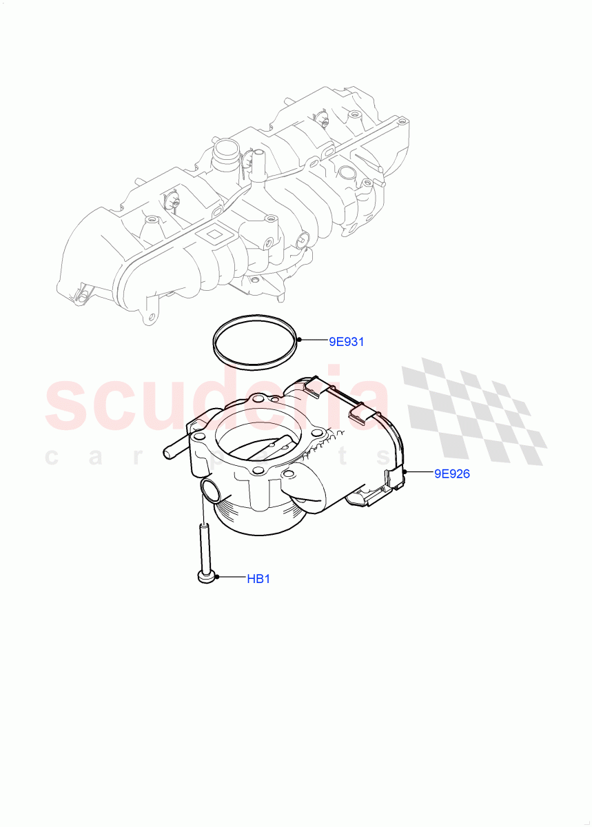 Throttle Housing (Solihull Plant Build) (2.0L I4 High DOHC AJ200 Petrol, 2.0L AJ200P Hi PHEV, 2.0L I4 Mid DOHC AJ200 Petrol) ((V) FROMHA000001) of Land Rover Land Rover Range Rover (2012-2021) [2.0 Turbo Petrol AJ200P]