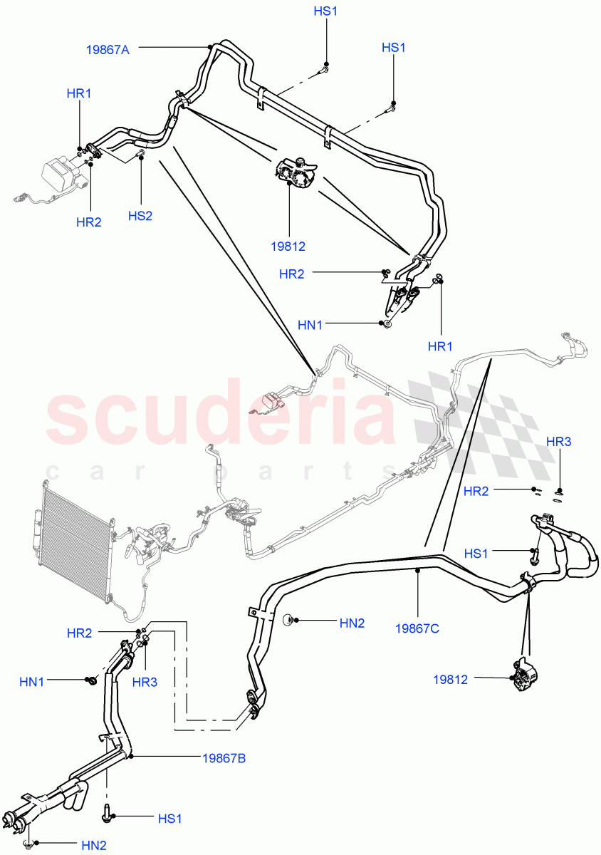 Air Conditioning Condensr/Compressr (Rear) (Premium Air Con Hybrid Front/Rear) ((V) FROMEA000001, (V) TOHA999999) of Land Rover Land Rover Range Rover Sport (2014+) [4.4 DOHC Diesel V8 DITC]