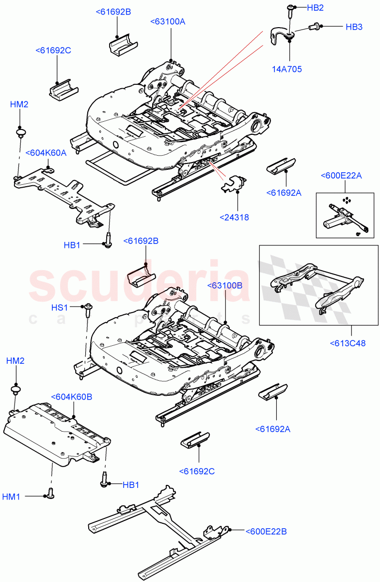 Front Seat Base (Itatiaia (Brazil)) of Land Rover Land Rover Range Rover Evoque (2019+) [2.0 Turbo Diesel AJ21D4]