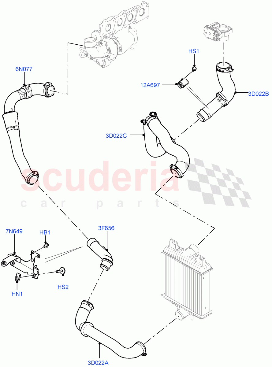 Intercooler/Air Ducts And Hoses (Air Ducts And Hoses) (2.0L 16V TIVCT T/C 240PS Petrol) of Land Rover Land Rover Range Rover Sport (2014+) [2.0 Turbo Petrol GTDI]