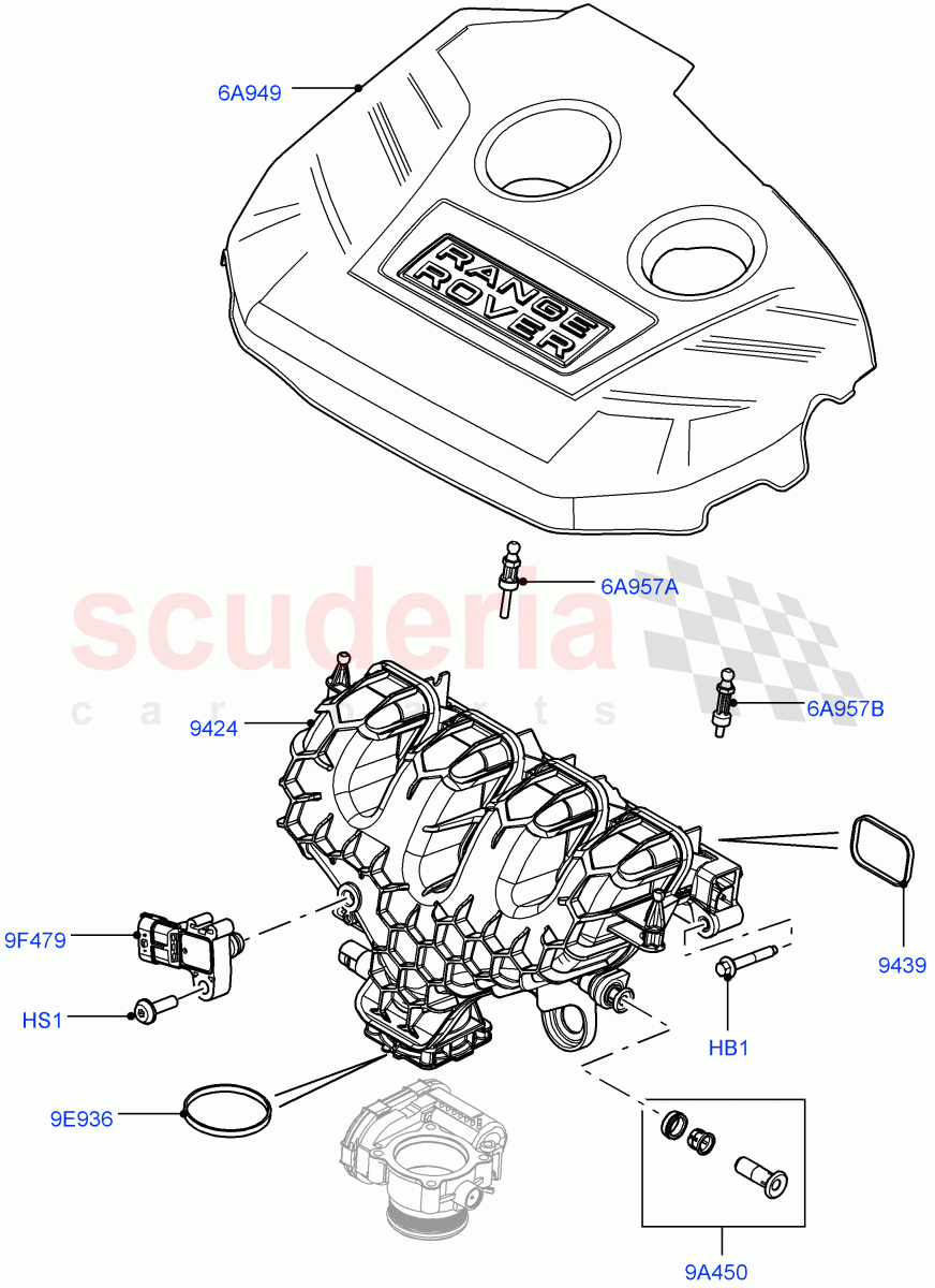 Inlet Manifold (2.0L 16V TIVCT T/C 240PS Petrol, Itatiaia (Brazil)) ((V) FROMGT000001) of Land Rover Land Rover Range Rover Evoque (2012-2018) [2.0 Turbo Petrol GTDI]