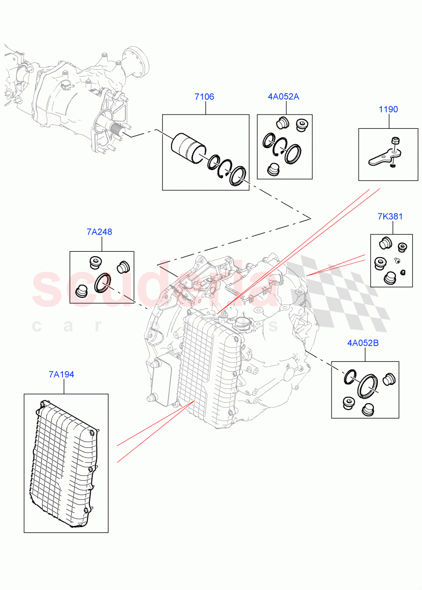 Transmission External Components (9 Speed Auto Trans 9HP50, Itatiaia (Brazil)) of Land Rover Land Rover Range Rover Evoque (2019+) [1.5 I3 Turbo Petrol AJ20P3]