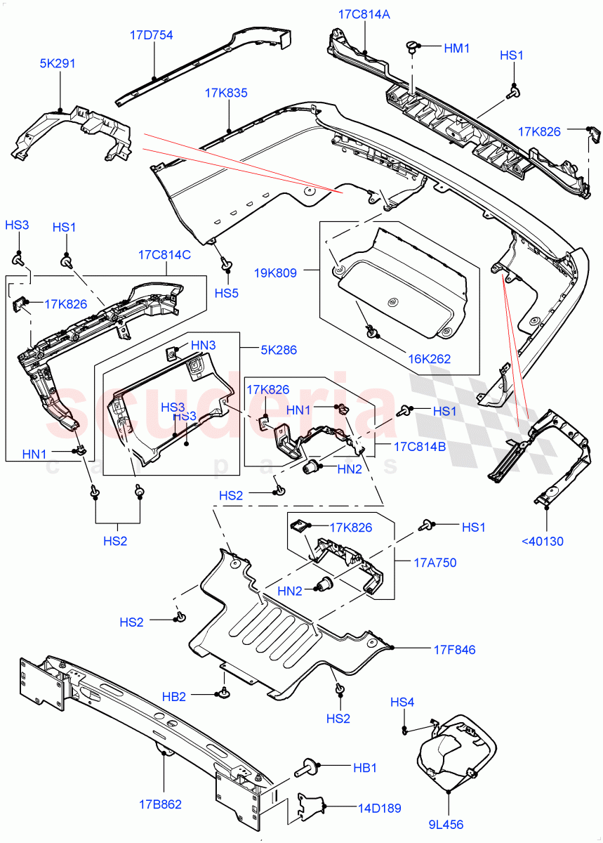 Rear Bumper of Land Rover Land Rover Range Rover (2012-2021) [3.0 I6 Turbo Diesel AJ20D6]