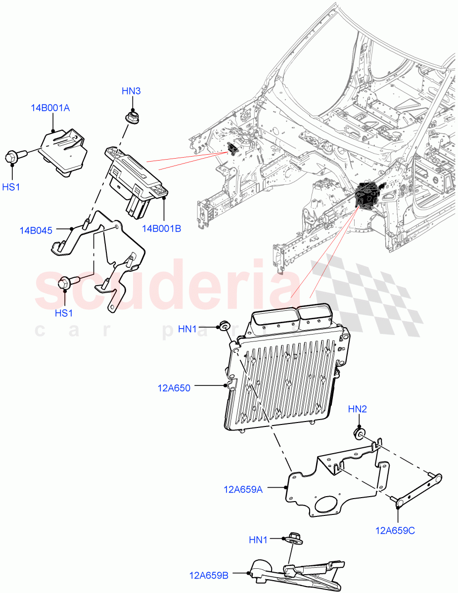 Engine Modules And Sensors (Solihull Plant Build) (3.0 V6 Diesel) ((V) FROMHA000001) of Land Rover Land Rover Discovery 5 (2017+) [3.0 Diesel 24V DOHC TC]