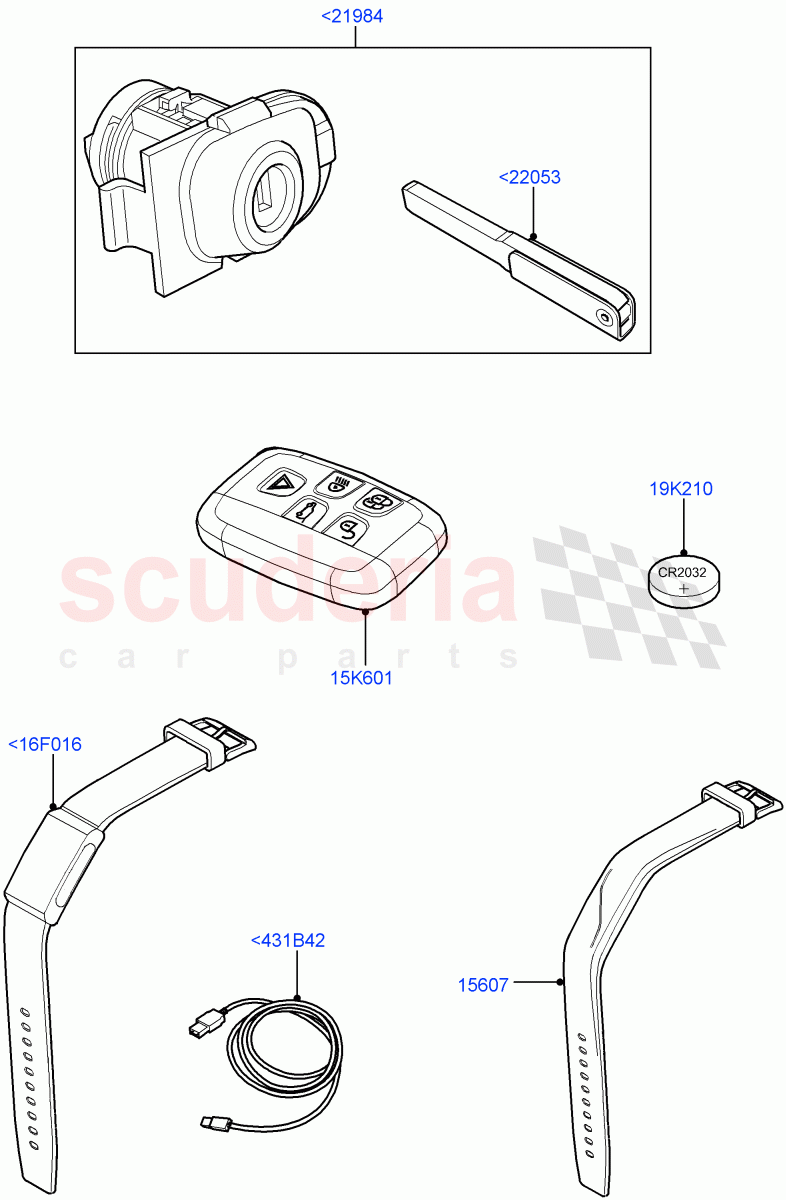 Vehicle Lock Sets And Repair Kits (Nitra Plant Build) ((V) FROMK2000001) of Land Rover Land Rover Discovery 5 (2017+) [2.0 Turbo Diesel]
