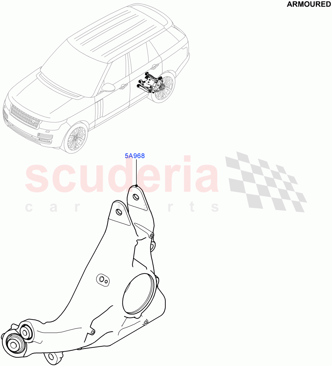 Rear Knuckle And Hub (Armoured) ((V) FROMEA000001) of Land Rover Land Rover Range Rover (2012-2021) [4.4 DOHC Diesel V8 DITC]