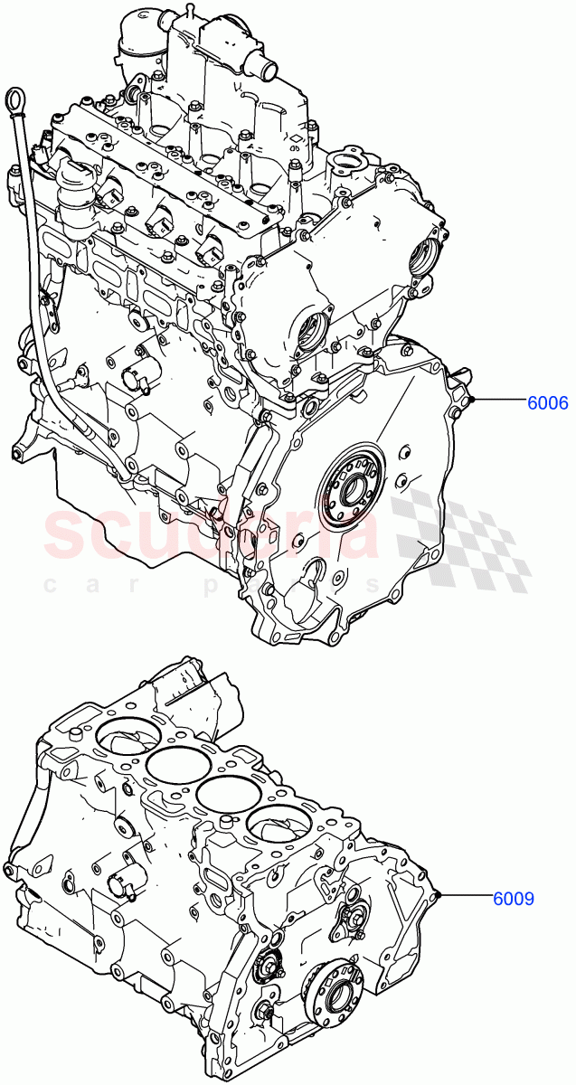 Service Engine And Short Block (2.0L I4 High DOHC AJ200 Petrol, Changsu (China), 2.0L I4 Mid DOHC AJ200 Petrol) of Land Rover Land Rover Range Rover Evoque (2012-2018) [2.0 Turbo Petrol AJ200P]