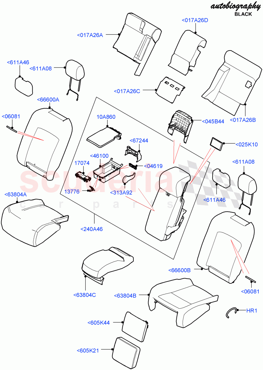 Rear Seat Covers (2S AL Leather Diamond, 40/20/40 Super Slouch Rear Seat) ((V) FROMJA000001) of Land Rover Land Rover Range Rover (2012-2021) [2.0 Turbo Petrol AJ200P]
