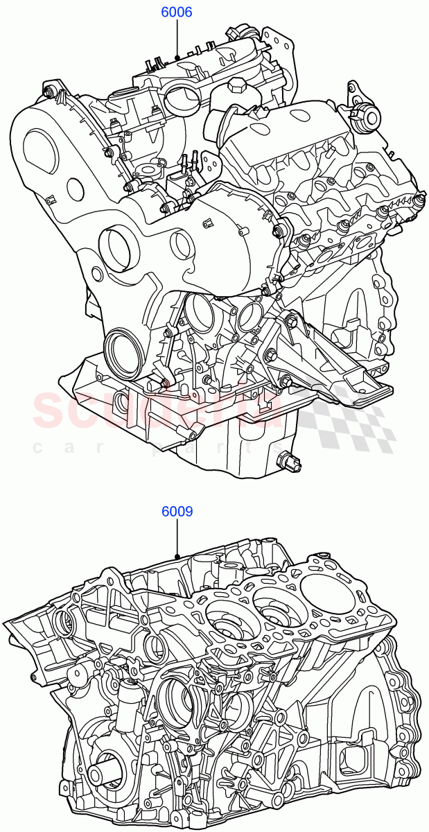 Service Engine And Short Block (Lion Diesel 2.7 V6 (140KW)) ((V) FROMAA000001) of Land Rover Land Rover Discovery 4 (2010-2016) [2.7 Diesel V6]