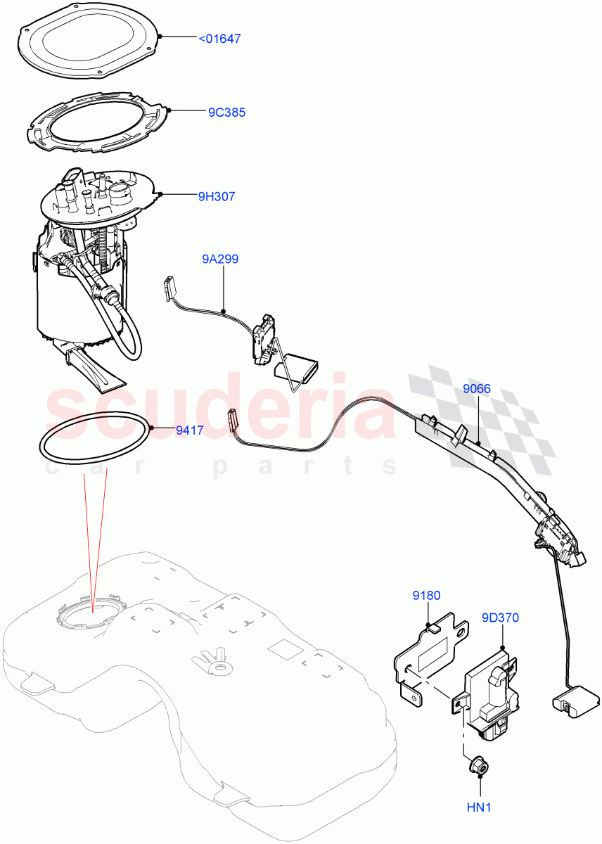 Fuel Pump And Sender Unit (2.0L AJ21D4 Diesel Mid, Halewood (UK)) ((V) FROMMH000001) of Land Rover Land Rover Range Rover Evoque (2019+) [2.0 Turbo Diesel AJ21D4]