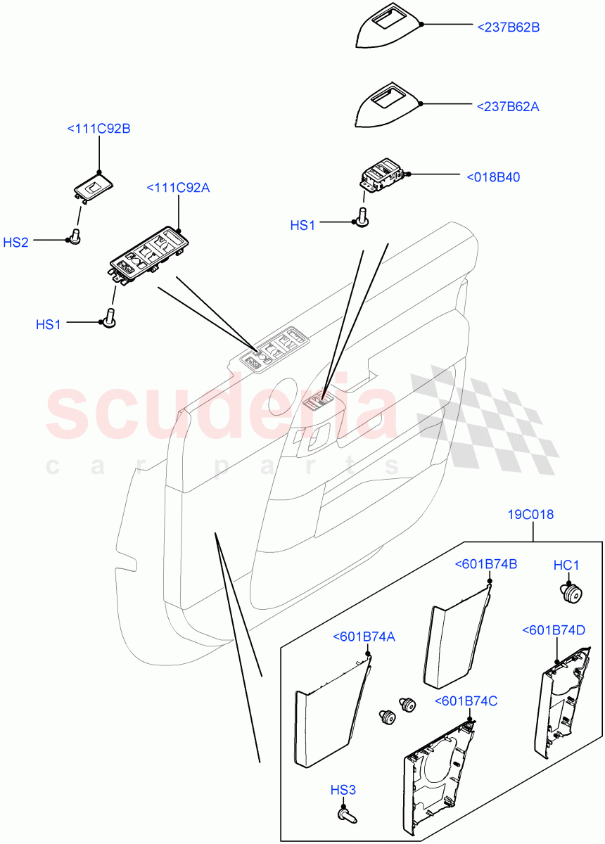 Front Door Trim Installation (For Switches, Speaker Grille) ((V) TOHA999999) of Land Rover Land Rover Range Rover (2012-2021) [5.0 OHC SGDI NA V8 Petrol]