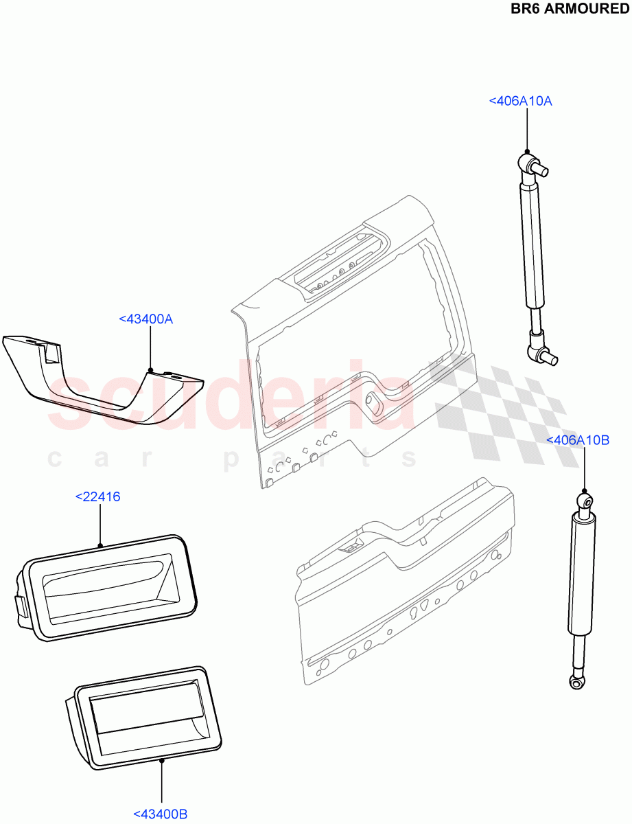 Luggage Compartment Door (With B6 Level Armouring) ((V) FROMAA000001) of Land Rover Land Rover Discovery 4 (2010-2016) [4.0 Petrol V6]
