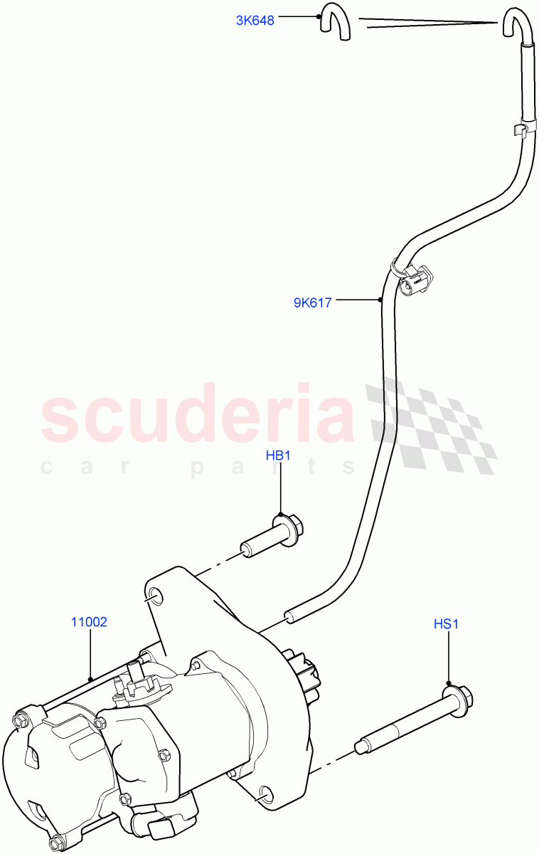 Starter Motor (3.0L DOHC GDI SC V6 PETROL, Standard Electric Starter Motor) ((V) FROMEA000001) of Land Rover Land Rover Range Rover (2012-2021) [3.0 DOHC GDI SC V6 Petrol]