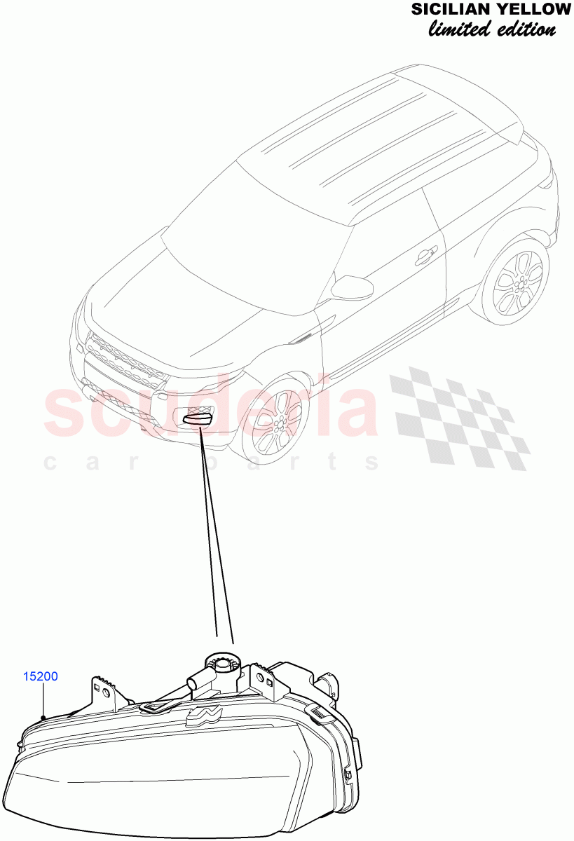Front Fog Lamps (Sicilian Yellow Limited Edition, Halewood (UK)) ((V) FROMDH000001) of Land Rover Land Rover Range Rover Evoque (2012-2018) [2.0 Turbo Diesel]