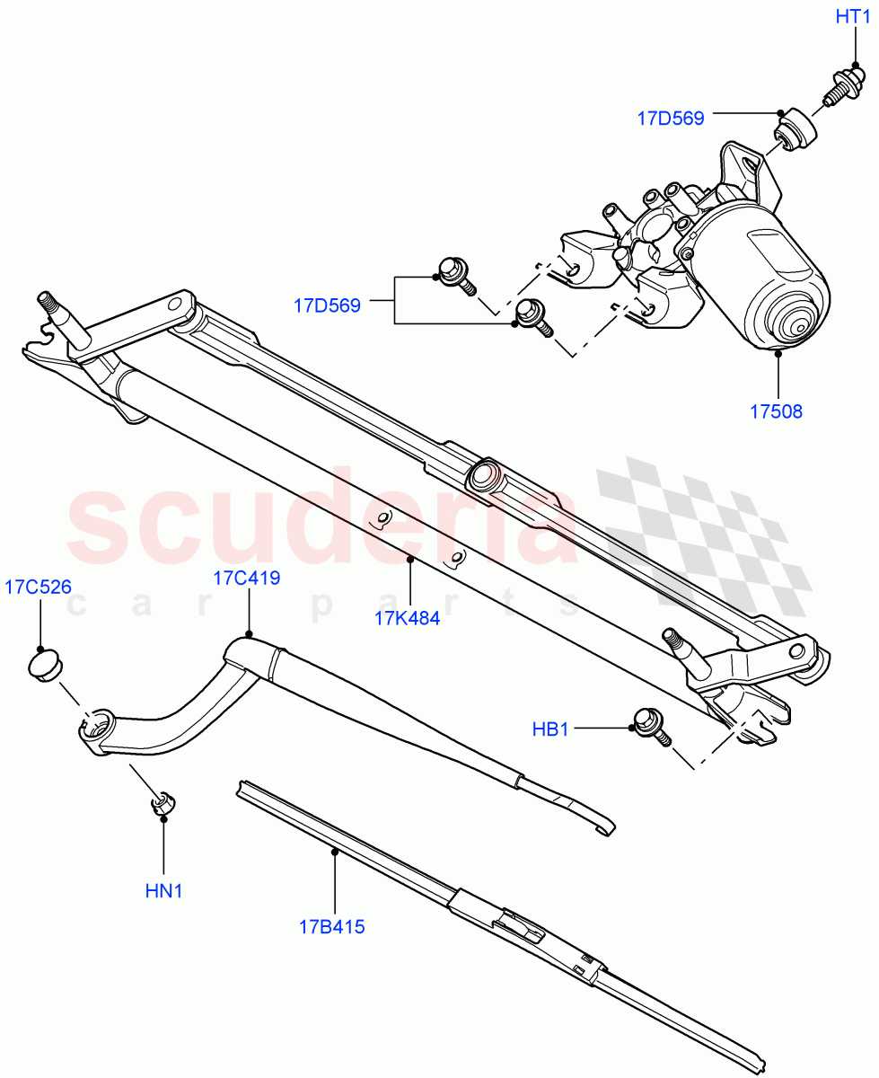 Windscreen Wiper ((V) FROMAA000001) of Land Rover Land Rover Discovery 4 (2010-2016) [3.0 Diesel 24V DOHC TC]