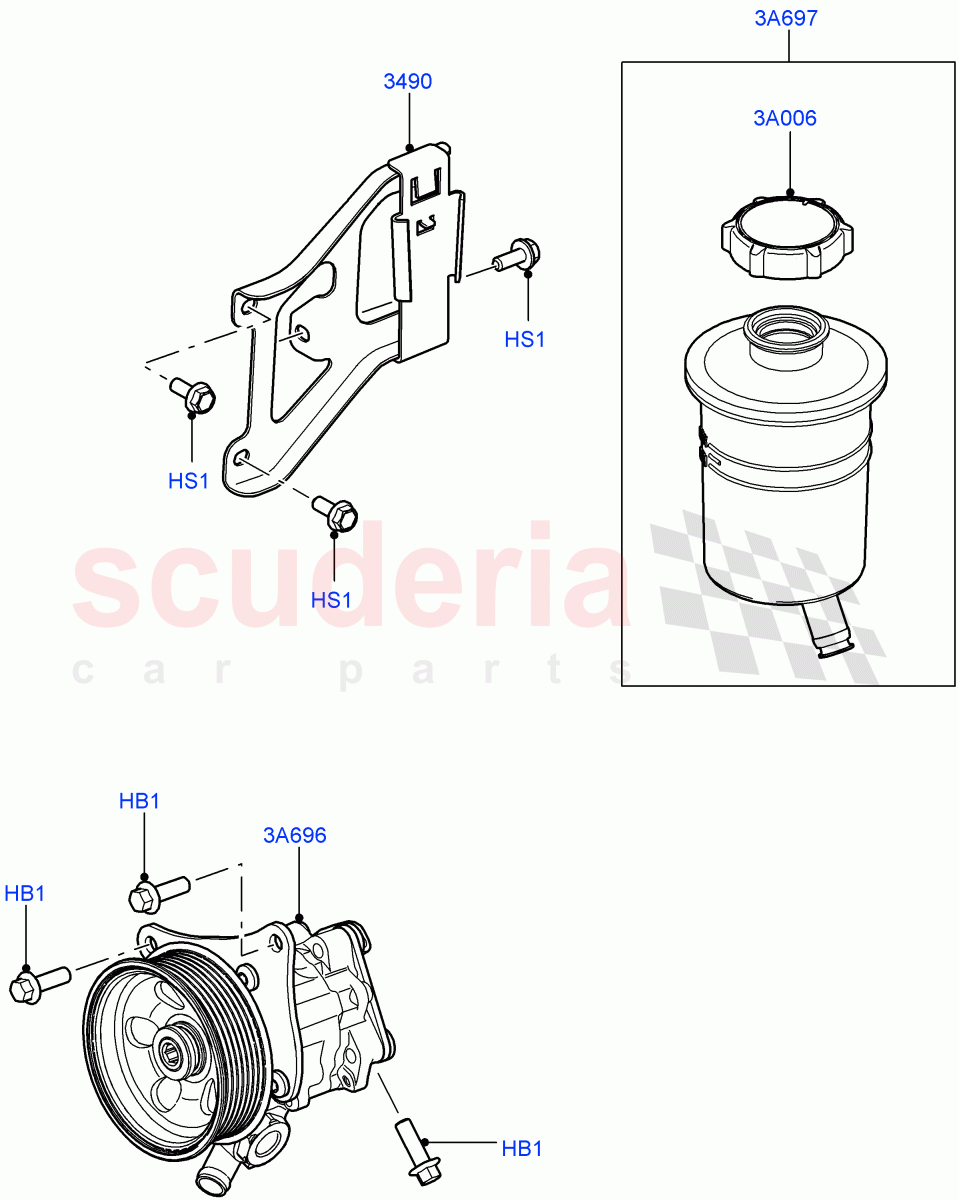 Power Steering Pump Mounting (3.6L V8 32V DOHC EFi Diesel Lion) ((V) FROMAA000001) of Land Rover Land Rover Range Rover (2010-2012) [3.6 V8 32V DOHC EFI Diesel]