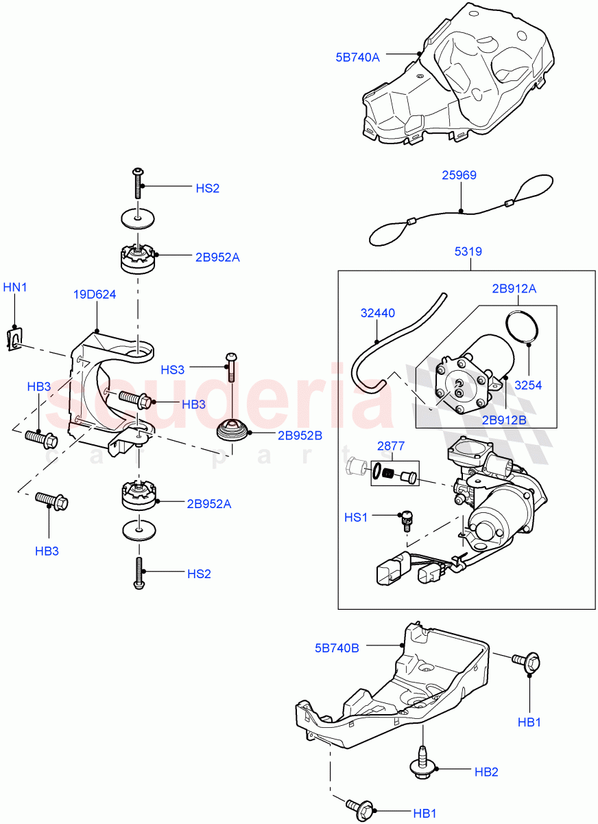 Air Suspension Compressor And Lines (Compressor Assy, 'Hitachi' Compressor) ((V) FROMAA000001, (V) TOBA708254) of Land Rover Land Rover Range Rover Sport (2010-2013) [3.6 V8 32V DOHC EFI Diesel]