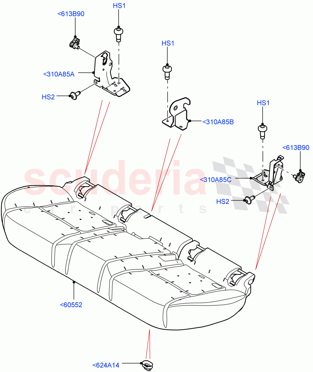 Rear Seat Base (Changsu (China)) of Land Rover Land Rover Range Rover Evoque (2019+) [1.5 I3 Turbo Petrol AJ20P3]