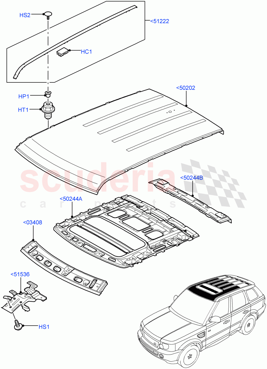 Roof - Sheet Metal (Less Sun Roof) ((V) FROMAA000001) of Land Rover Land Rover Range Rover Sport (2010-2013) [5.0 OHC SGDI SC V8 Petrol]