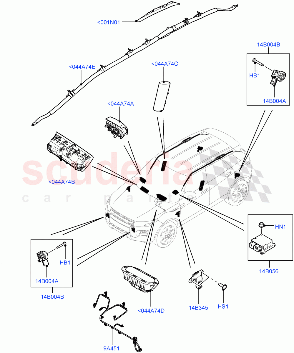 Airbag System (Itatiaia (Brazil)) ((V) FROMGT000001) of Land Rover Land Rover Range Rover Evoque (2012-2018) [2.2 Single Turbo Diesel]