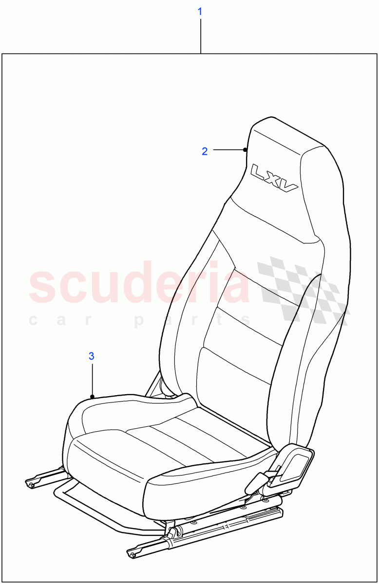 Front Seats (Taurus Leather, Drivers Seat - Sports, With Orange Contrast Stitching) of Land Rover Land Rover Defender (2007-2016)