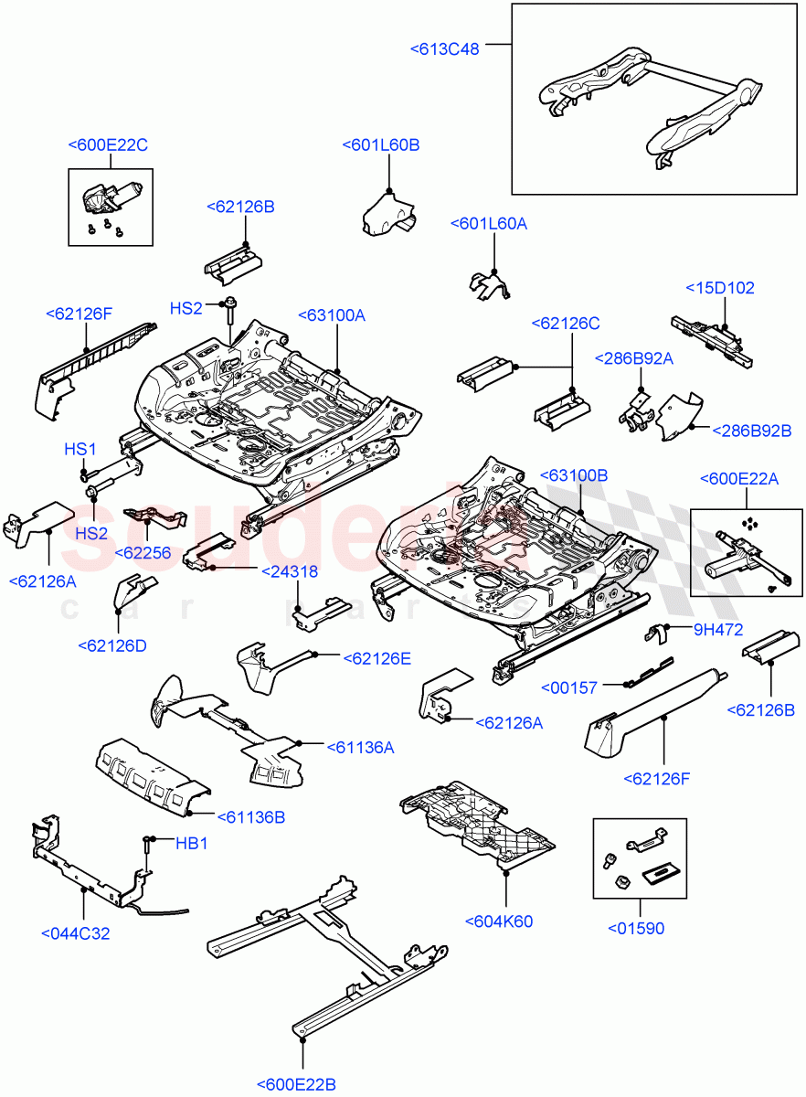 Front Seat Base ((V) FROMJA000001) of Land Rover Land Rover Range Rover (2012-2021) [3.0 I6 Turbo Diesel AJ20D6]