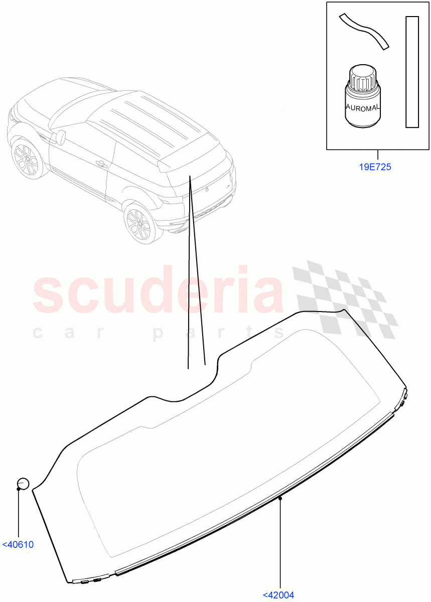 Back Window Glass (Itatiaia (Brazil)) ((V) FROMGT000001) of Land Rover Land Rover Range Rover Evoque (2012-2018) [2.0 Turbo Petrol GTDI]