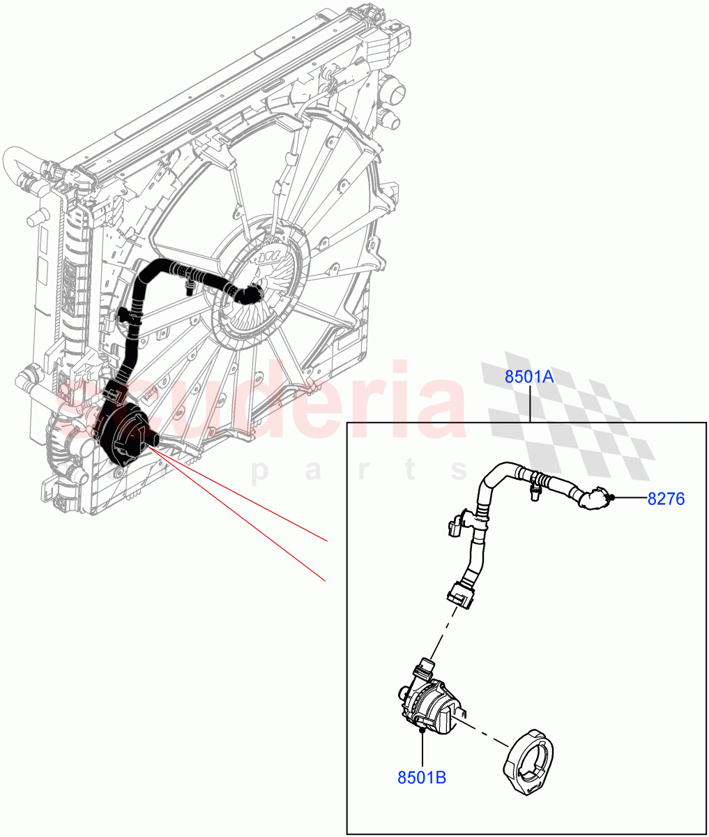 Water Pump (Auxiliary Unit) (3.0L AJ20D6 Diesel High) of Land Rover Land Rover Range Rover (2022+) [3.0 I6 Turbo Diesel AJ20D6]