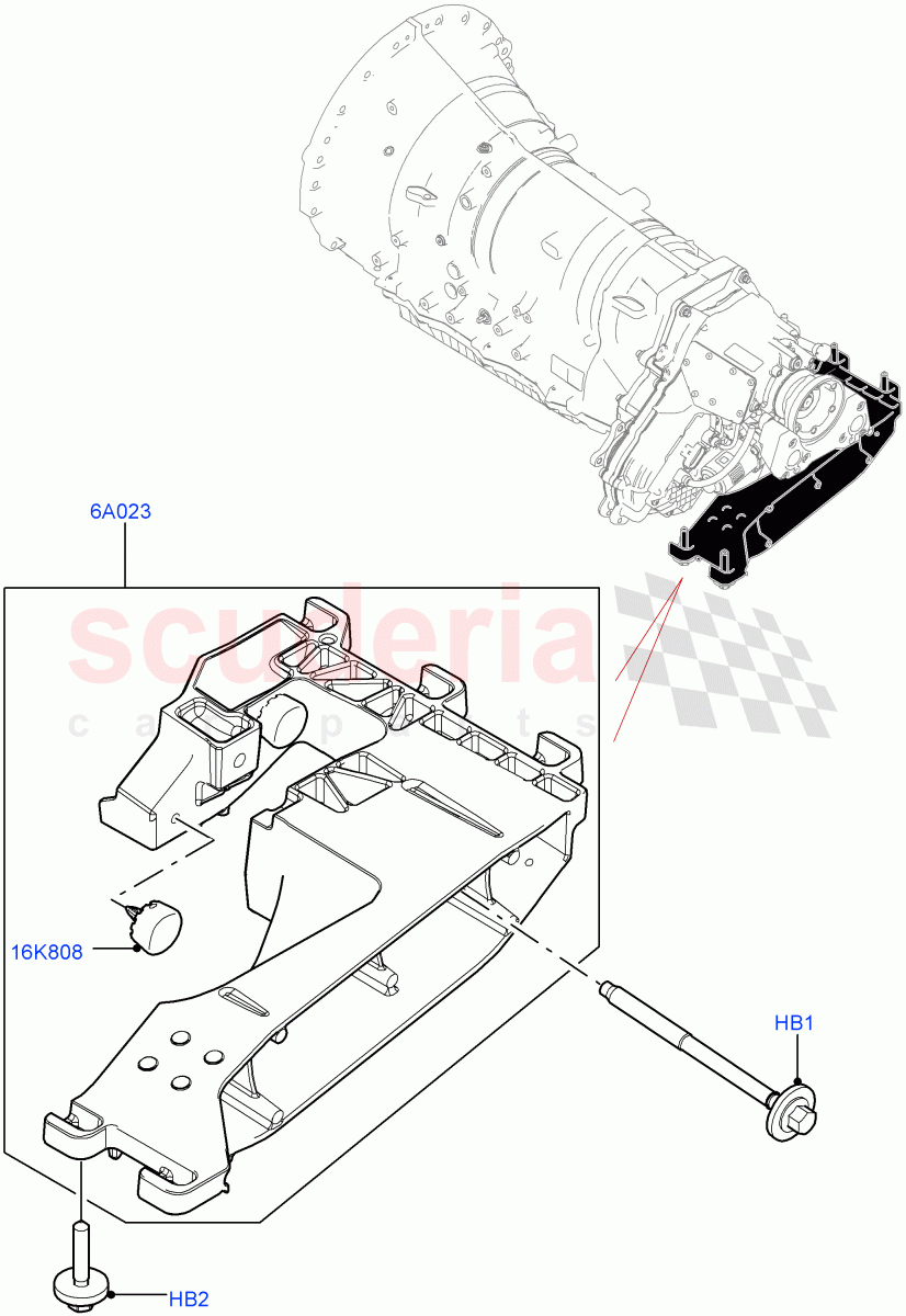 Transmission Mounting (3.0 V6 Diesel) of Land Rover Land Rover Range Rover Velar (2017+) [3.0 DOHC GDI SC V6 Petrol]